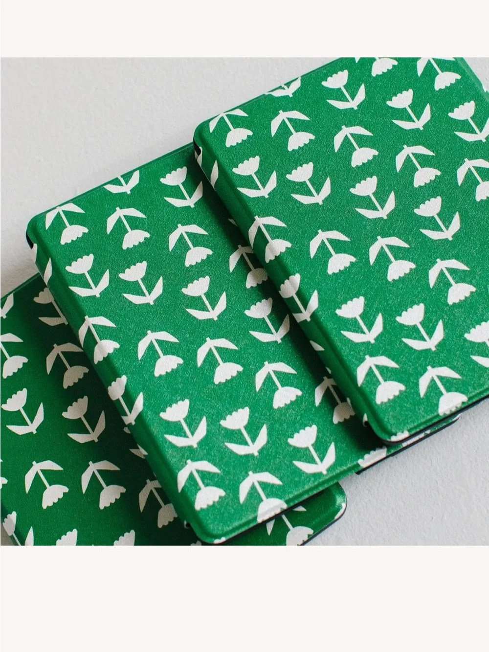 Page. Green Floral Pattern 12th Gen Kindle Paperwhite Case